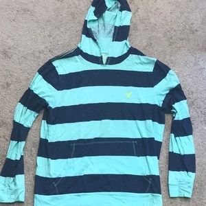 American Eagle Navy & Turquoise Sweatshirt Size M
